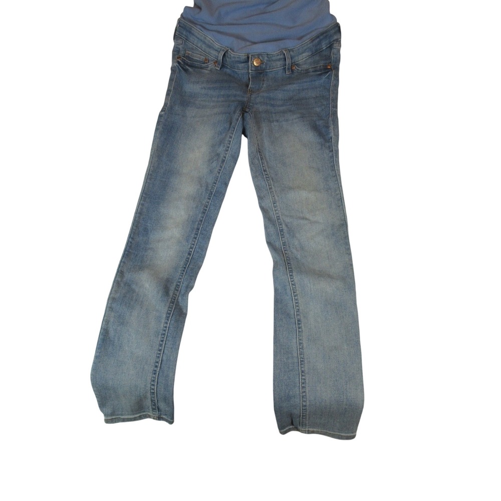 H+M MAMA Skinny Ankle High Rib Maternity Jeans Light Wash Blue Size 6